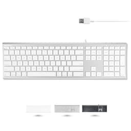 Macally Ultra Slim USB Wired Keyboard Silver