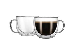 Cnglass Double Wall Glass Cappuccino Mugs