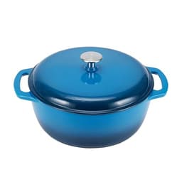 Amazon Basics Cast Iron Dutch Oven Blue