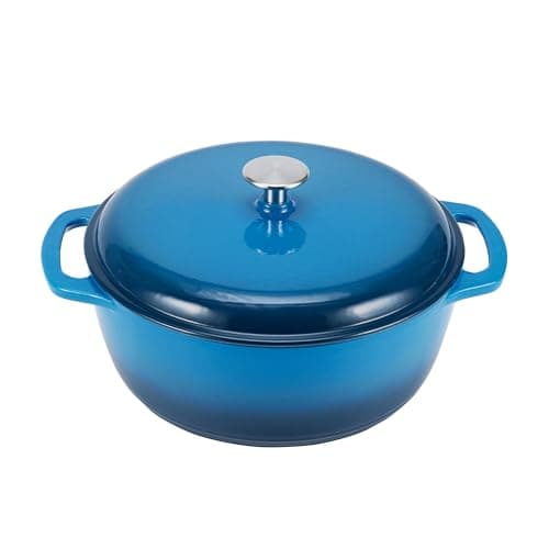 Amazon Basics Cast Iron Dutch Oven Blue