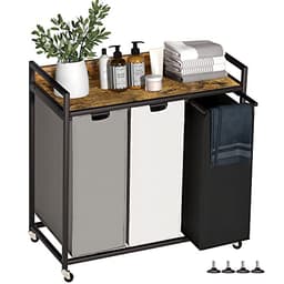 Herture Laundry Hampers with Shelf Rustic Brown