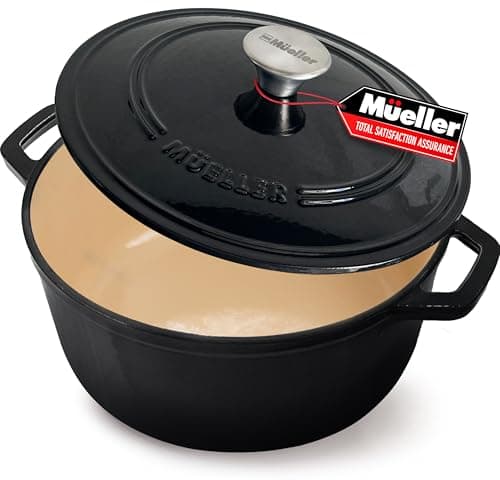 Mueller Home Enameled Iron Dutch Oven Black