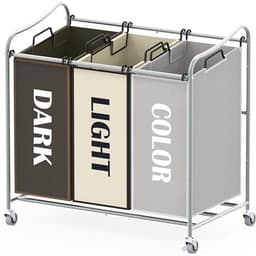 Simple Houseware Heavy Duty Laundry Sorter Silver