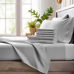 Bamboo Bay Queen Sheet Set Light Gray