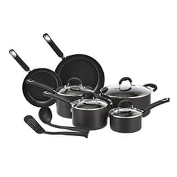 Amazon Basics Hard-Anodized Cookware Set Black