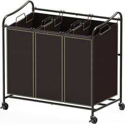 Simple Houseware 3-Bag Laundry Sorter Bronze
