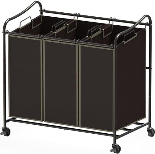 Simple Houseware 3-Bag Laundry Sorter Bronze