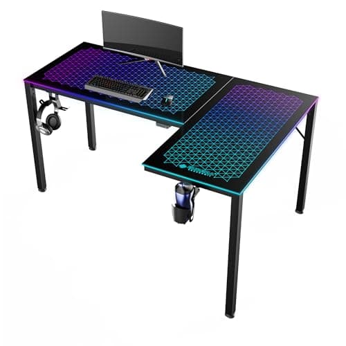 Eureka Ergonomic RGB LED Desk 60-inch Black