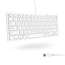 Macally USB Wired Keyboard White