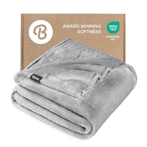 Bare Home Fleece Blanket Full/Queen Light Gray