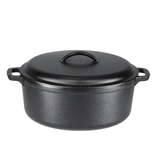 Amazon Basics Cast Iron Dutch Oven Black