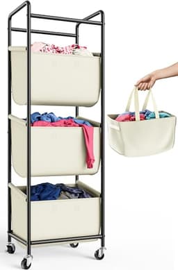 Moforoco Vertical Laundry Sorter 3-Section