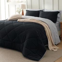Bedsure Queen Comforter Set Black