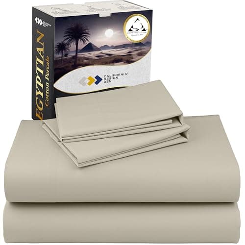 California Design Den Egyptian Percale Sheets Beige