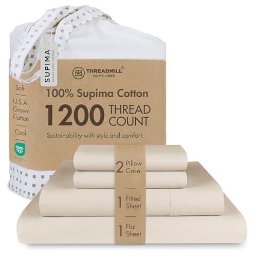 Threadmill Supima Cotton Sheets Beige
