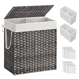 Songmics Laundry Hamper with Lid Gray