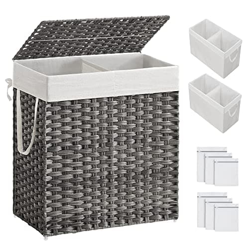 Songmics Laundry Hamper with Lid Gray