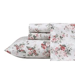 Laura Ashley Cotton Percale Sheet Set Pink