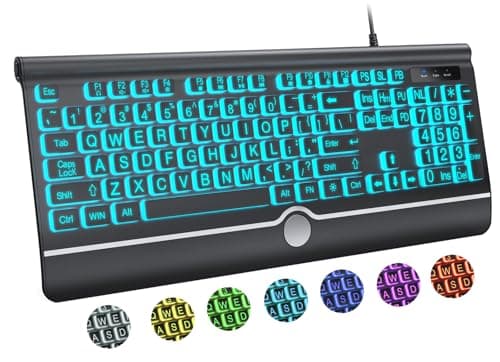 Kopjippom Large Print 7-Color Keyboard
