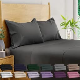 BAMPURE Queen Sheet Set Stone Gray