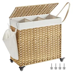 Songmics Rolling Laundry Hamper with Lid