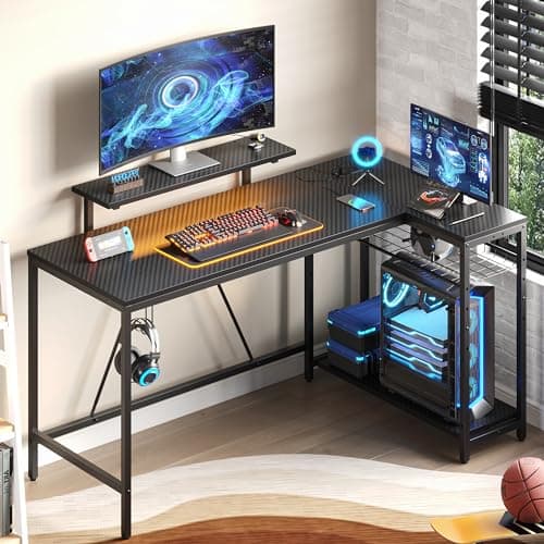 Bestier 58-inch L-Shaped Gaming Desk