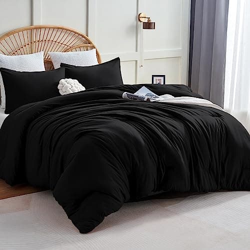 CozyLux Queen Comforter Set Black