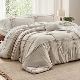 Bedsure Beige Queen Comforter Set