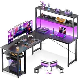 ODK L Shaped Gaming Desk 53-inch Black