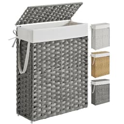 Songmics Slim Laundry Hamper with Lid Gray