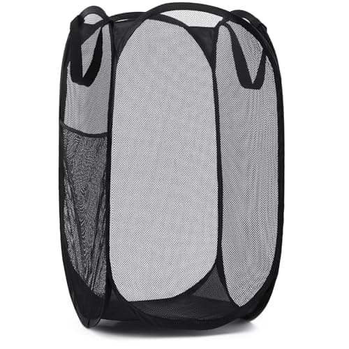 Handy Laundry Collapsible Mesh Pop-Up Hamper Black
