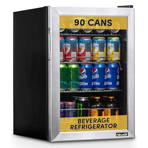 NewAir 90 Can Beverage Refrigerator Stainless Steel