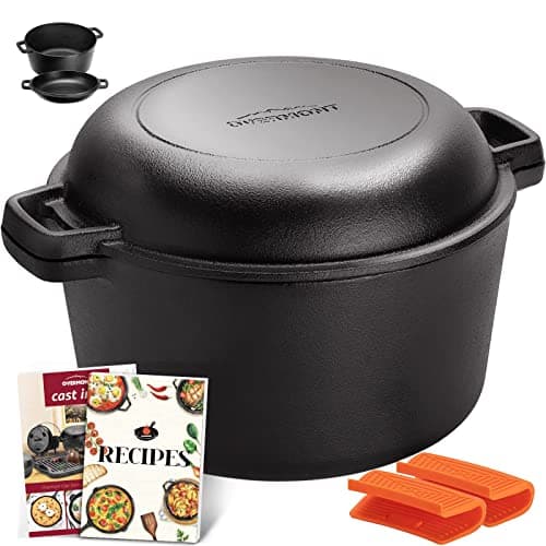 Overmont 2-in-1 5-Quart Dutch Oven