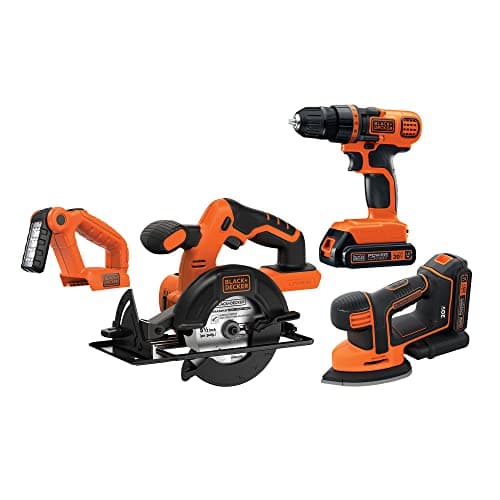 BLACK+DECKER 20V MAX POWERCONNECT Cordless 4-Tool Combo Kit Black