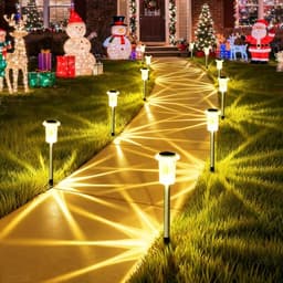 Gorrzai Solar Pathway Lights Warm White