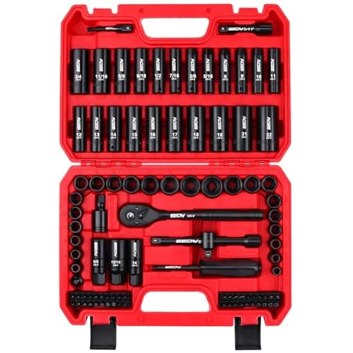 96-Piece 3" Drive Impact Socket Wrench and Bit Set, SAE 5”