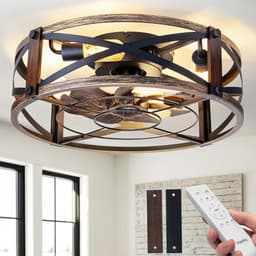 Passky Farmhouse Caged Ceiling Fan