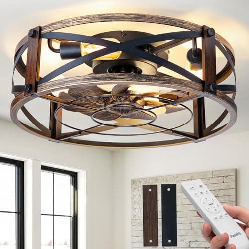 Passky Farmhouse Caged Ceiling Fan
