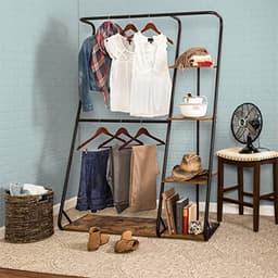 Honey-Can-Do Open-Closet Wardrobe Black