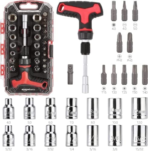 Amazon Basics Magnetic T-Handle Wrench and Screwdriver Set