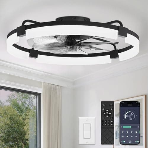 Lediary Low Profile Ceiling Fan Black
