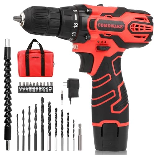 Comoware 12V Cordless Drill Red