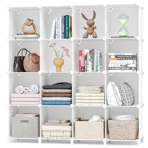 Neprock 16-Cubby Storage Organizer White